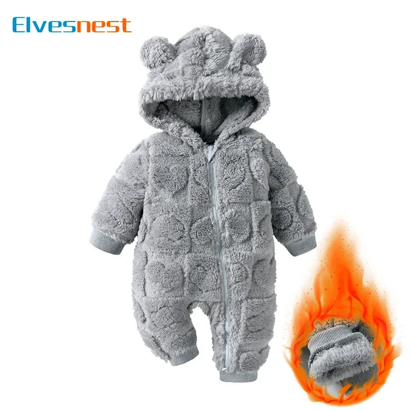 Baby Strampler mit Kapuze – Winterwarm